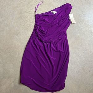 NWT Evan Picone Purple Body Con Size 12 Vibrant Everyday Art Dress